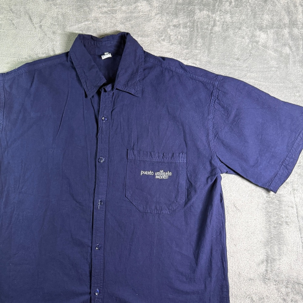 VTG Garres Puerto Vallarta Mexico Embroidered Tourist Shirt Short Sleeve